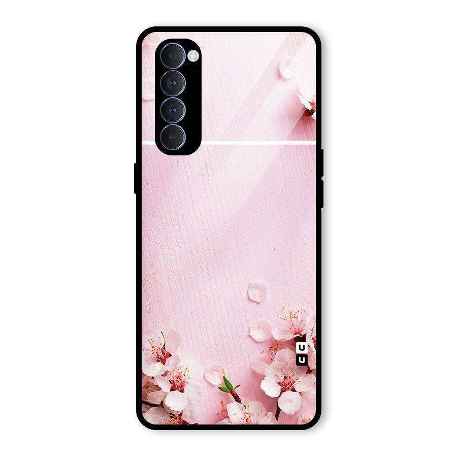 Blossom Frame Pink Glass Back Case for Oppo Reno4 Pro