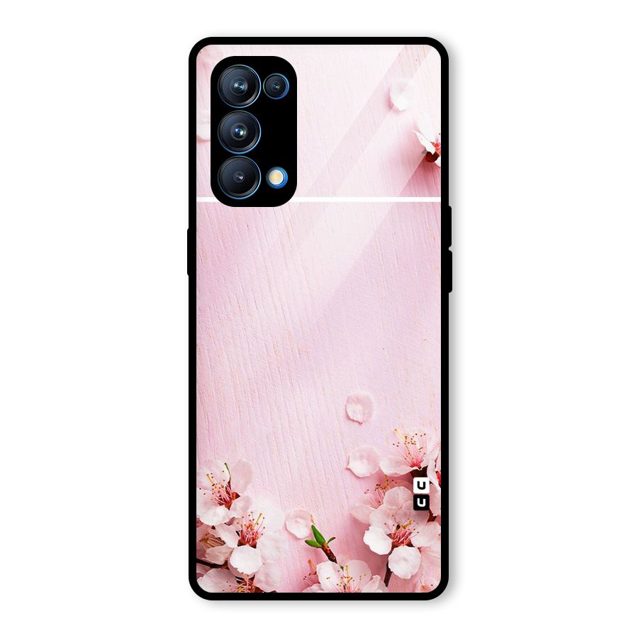 Blossom Frame Pink Glass Back Case for Oppo Reno5 Pro 5G