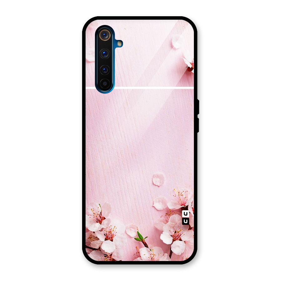 Blossom Frame Pink Glass Back Case for Realme 6 Pro