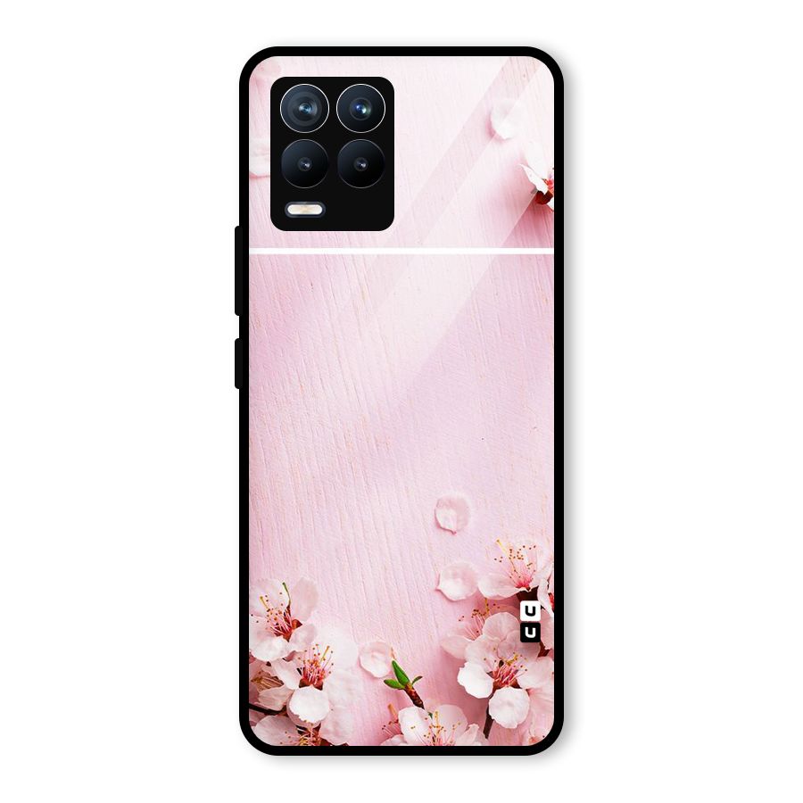 Blossom Frame Pink Glass Back Case for Realme 8 Pro