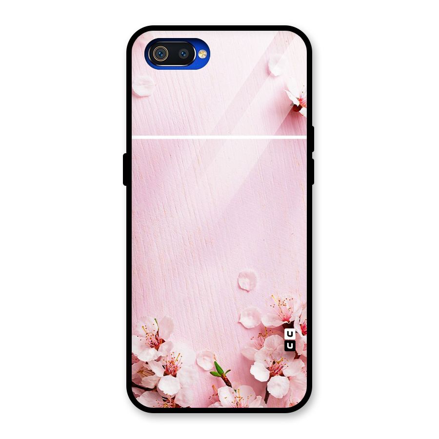 Blossom Frame Pink Glass Back Case for Realme C2