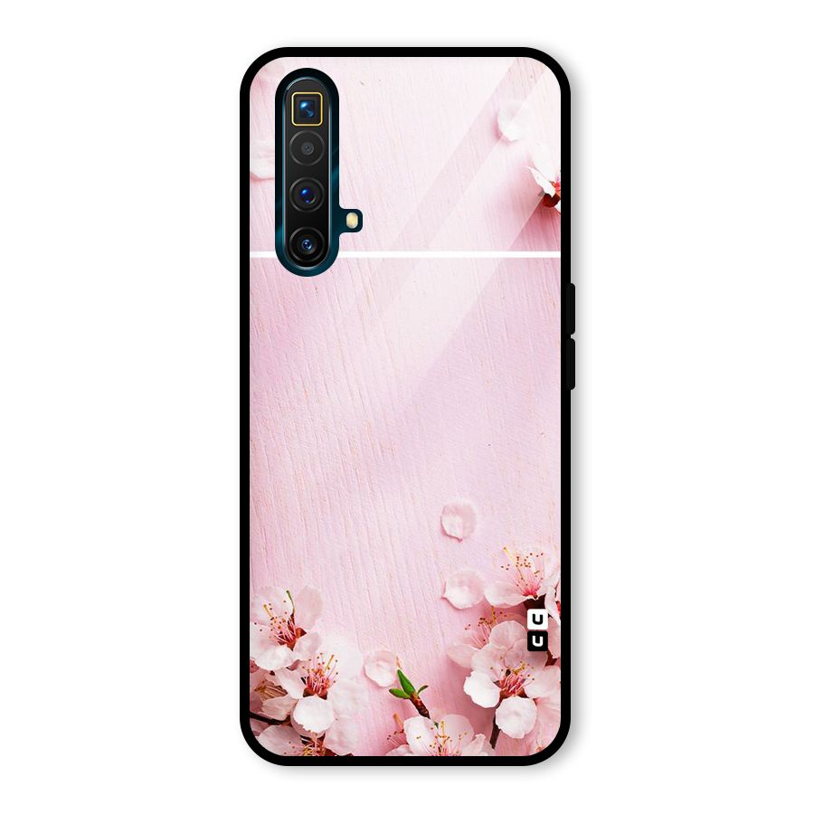 Blossom Frame Pink Glass Back Case for Realme X3