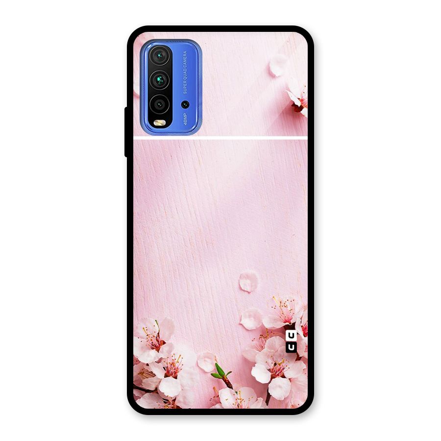 Blossom Frame Pink Glass Back Case for Redmi 9 Power