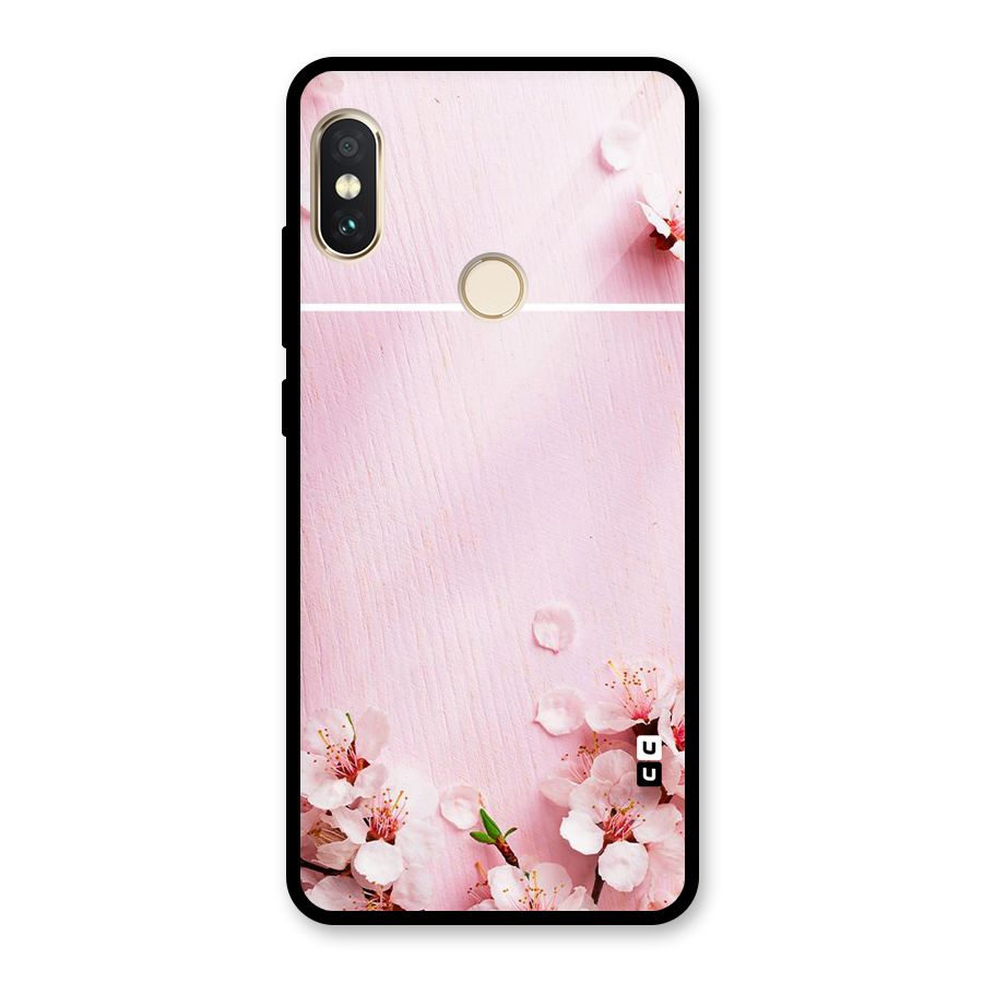 Blossom Frame Pink Glass Back Case for Redmi Note 5 Pro