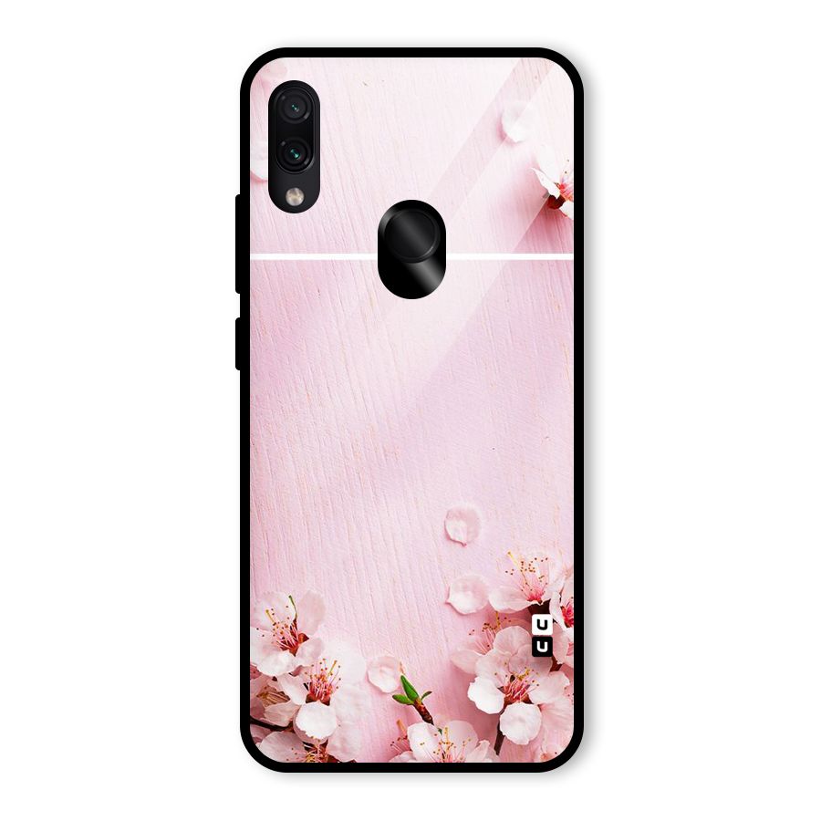 Blossom Frame Pink Glass Back Case for Redmi Note 7
