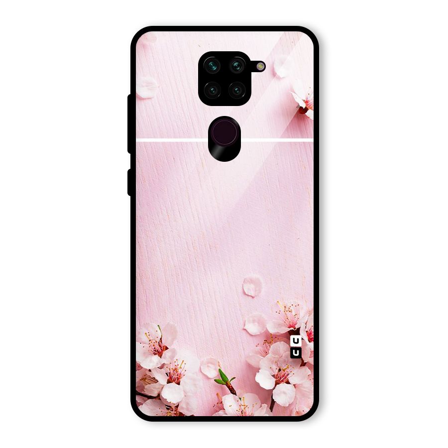 Blossom Frame Pink Glass Back Case for Redmi Note 9