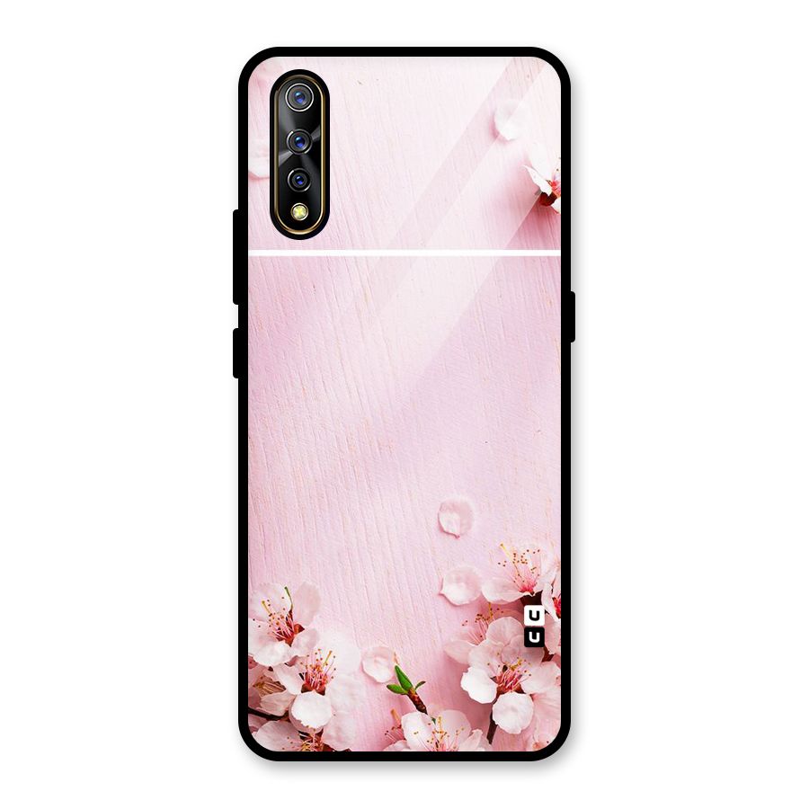 Blossom Frame Pink Glass Back Case for Vivo S1