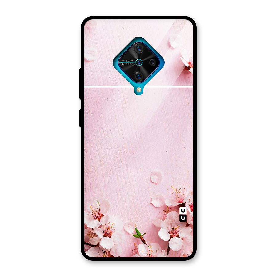Blossom Frame Pink Glass Back Case for Vivo S1 Pro