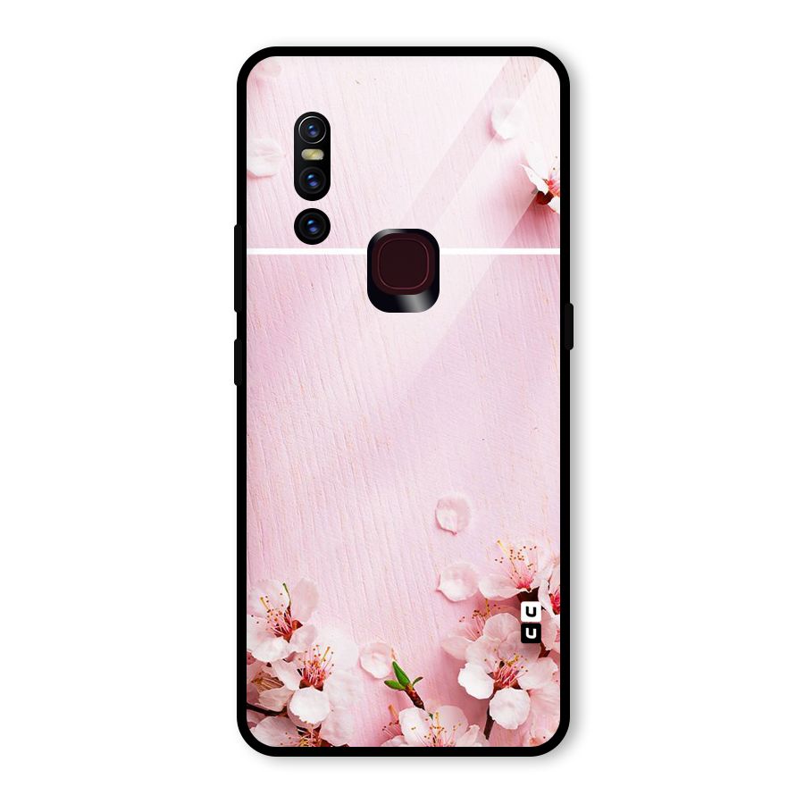 Blossom Frame Pink Glass Back Case for Vivo V15