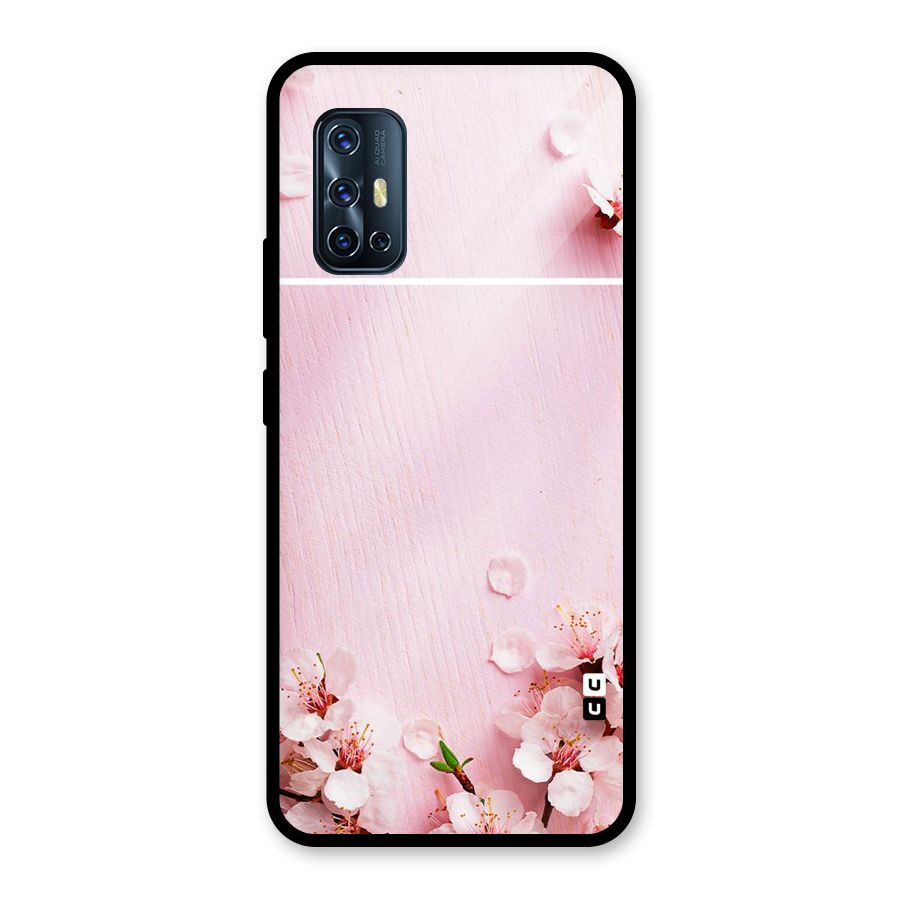 Blossom Frame Pink Glass Back Case for Vivo V17