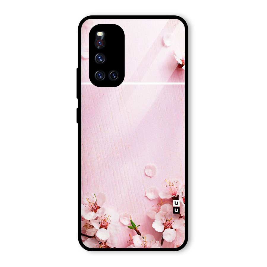 Blossom Frame Pink Glass Back Case for Vivo V19
