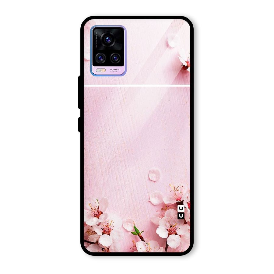 Blossom Frame Pink Glass Back Case for Vivo V20 Pro
