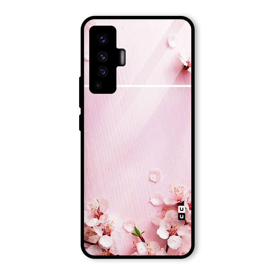 Blossom Frame Pink Glass Back Case for Vivo X50