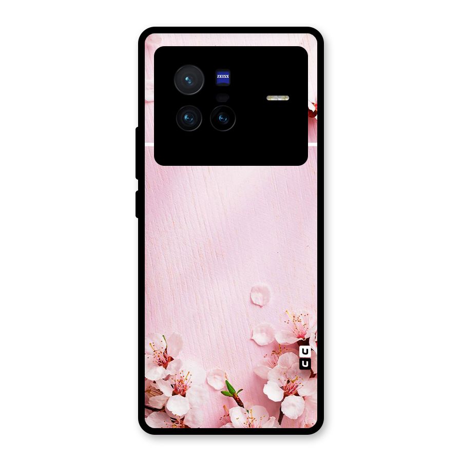 Blossom Frame Pink Glass Back Case for Vivo X80