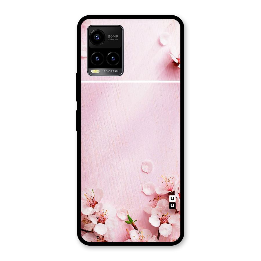 Blossom Frame Pink Glass Back Case for Vivo Y21T