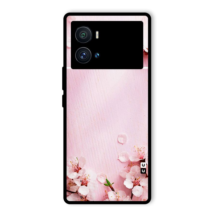 Blossom Frame Pink Glass Back Case for Vivo iQOO 9 Pro