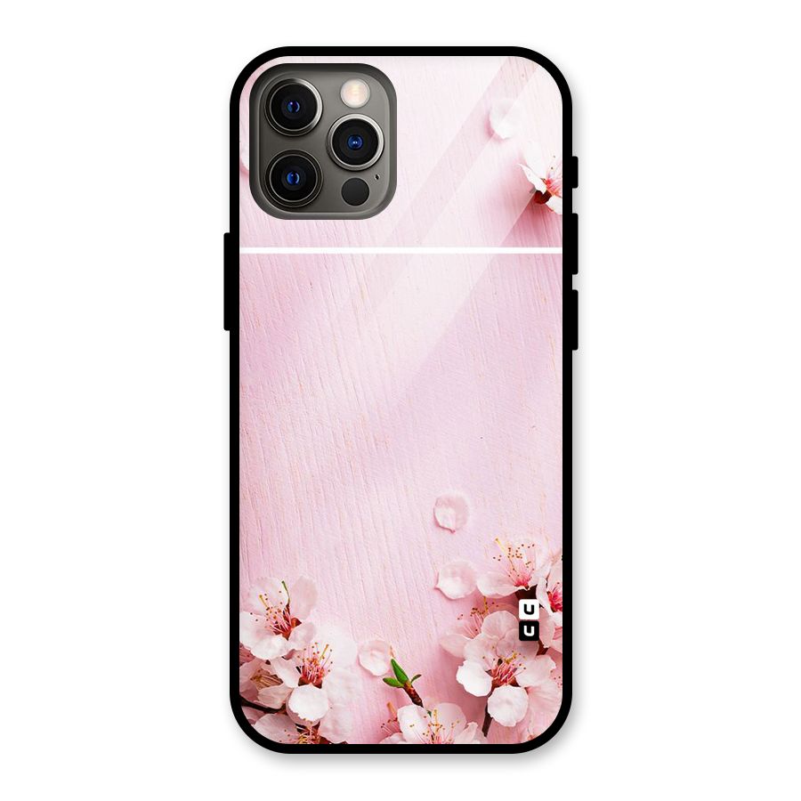 Blossom Frame Pink Glass Back Case for iPhone 12 Pro