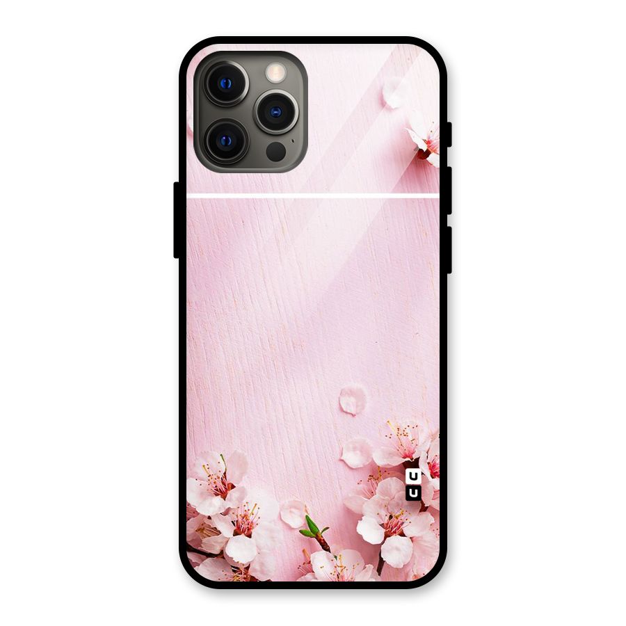 Blossom Frame Pink Glass Back Case for iPhone 12 Pro Max