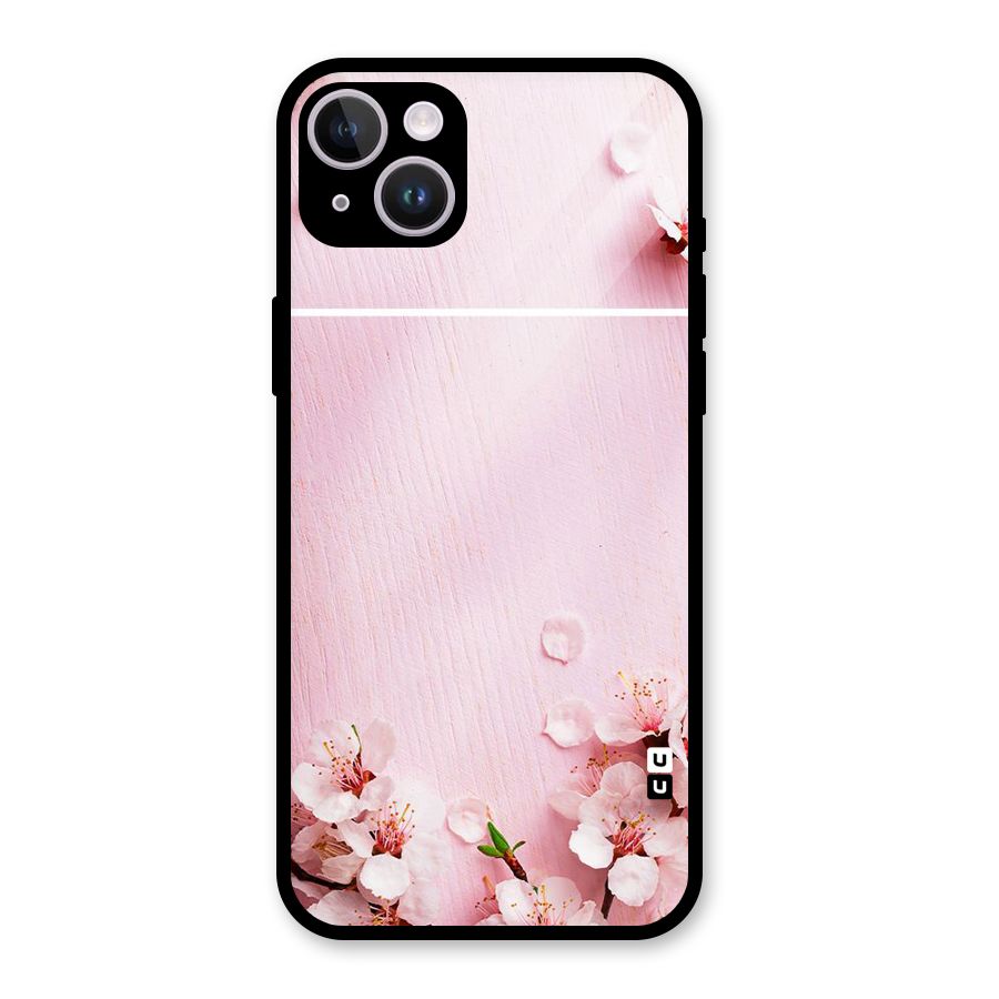 Blossom Frame Pink Glass Back Case for iPhone 14 Plus
