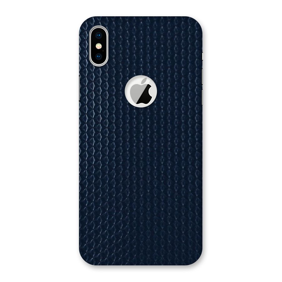 Blue Pattern Back Case for iPhone X Logo Cut