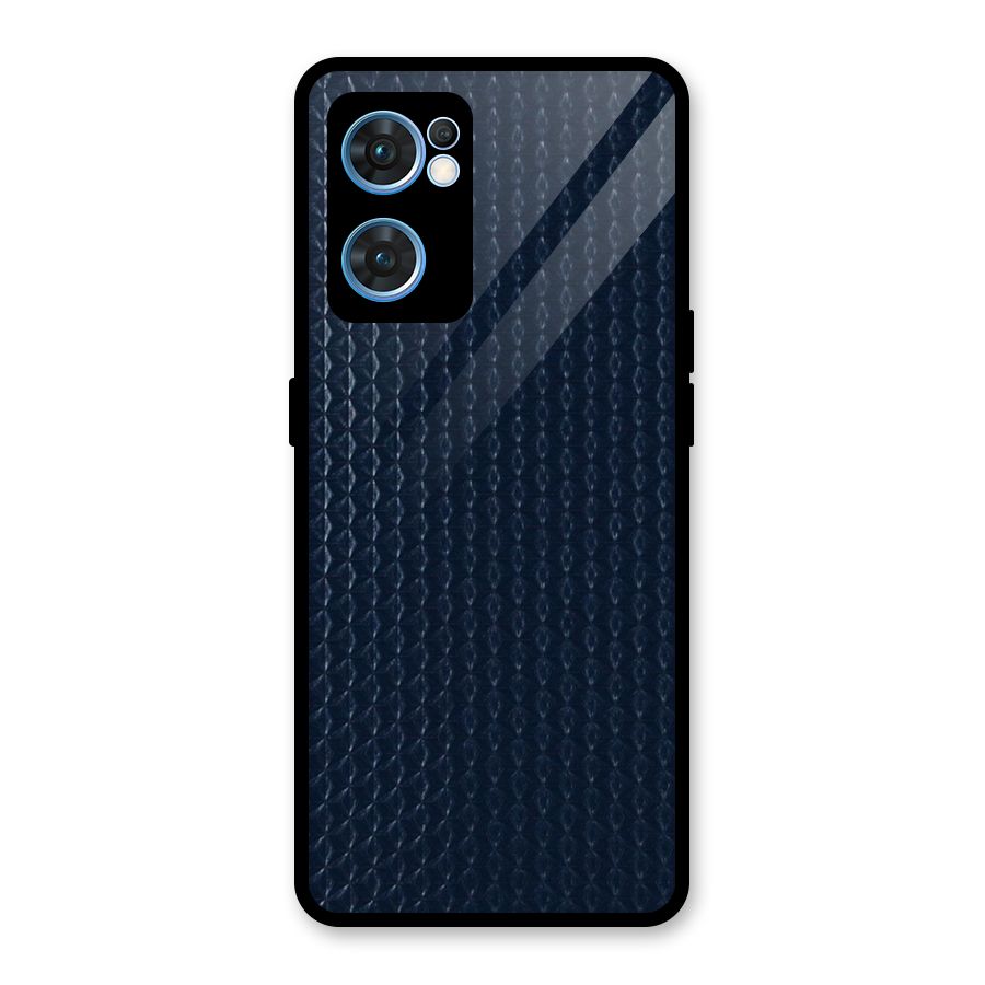 Blue Pattern Glass Back Case for Oppo Reno7 5G