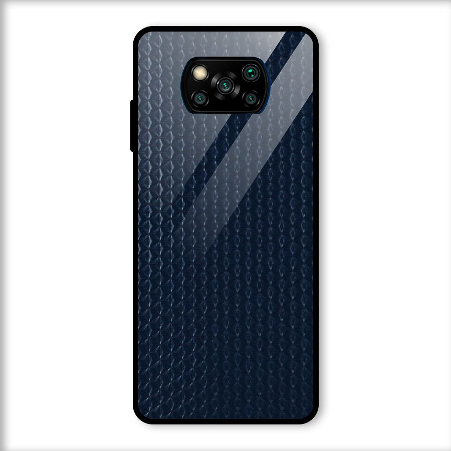 Blue Pattern Glass Back Case for Poco X3