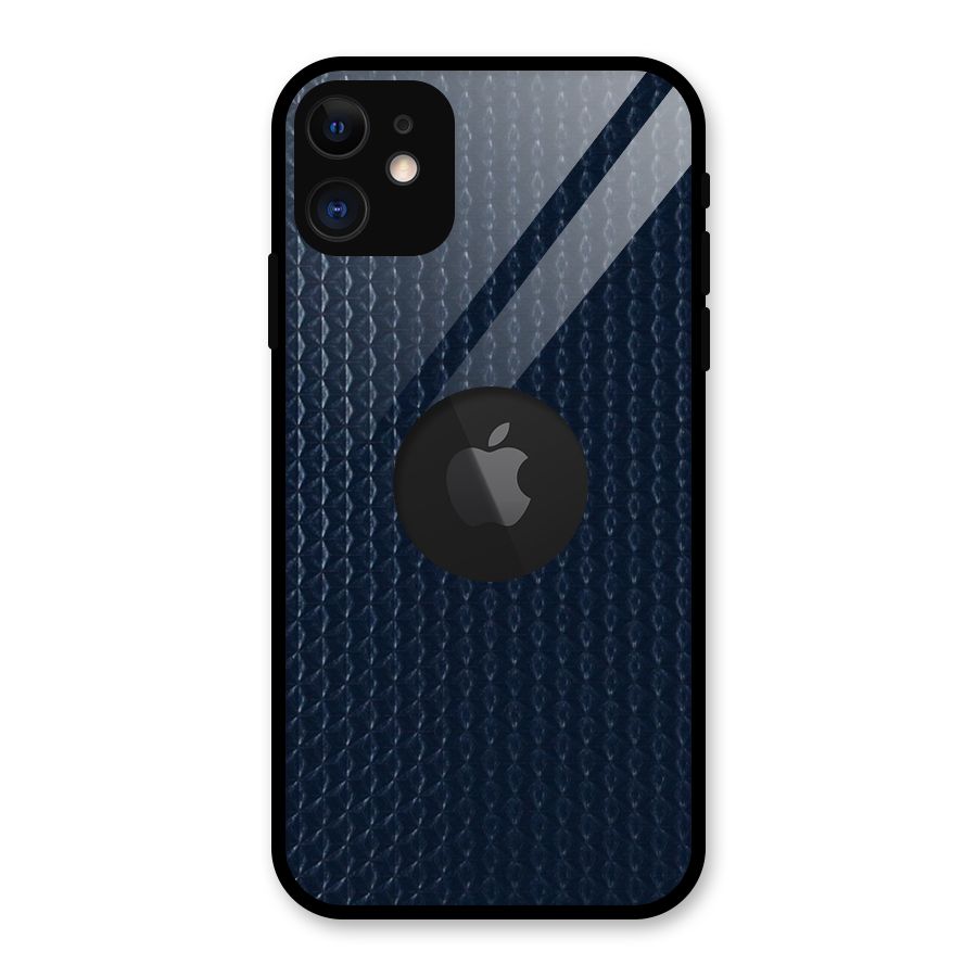 Blue Pattern Glass Back Case for iPhone 11 Logo Cut