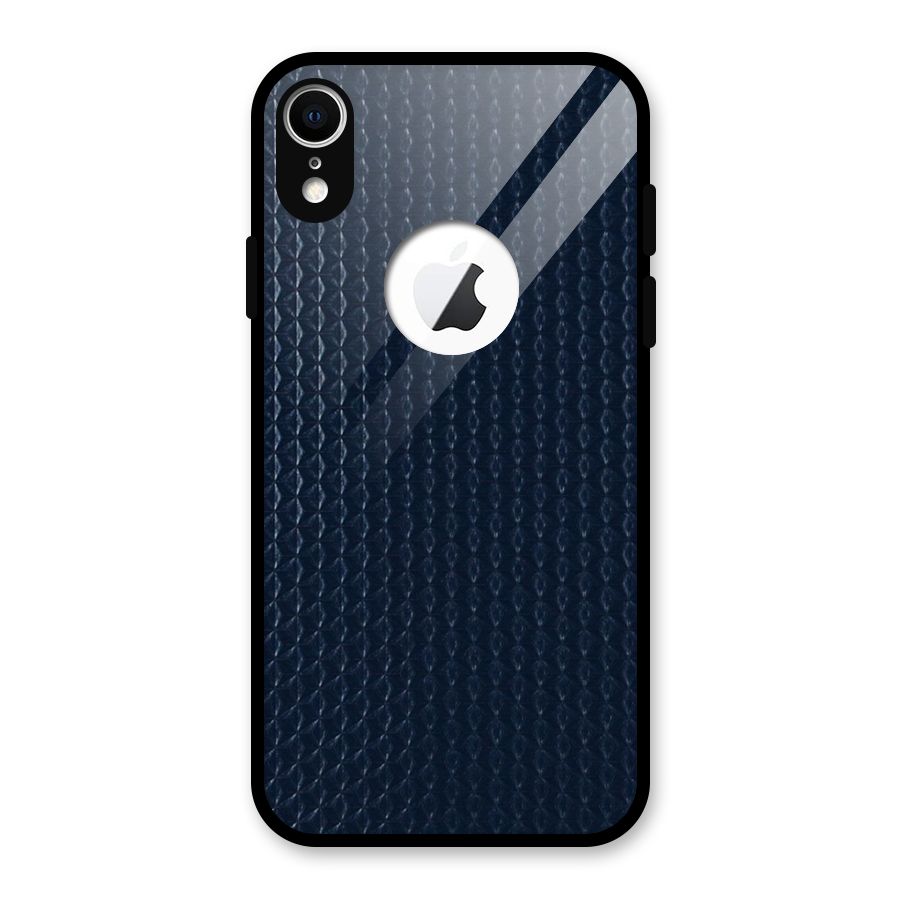 Blue Pattern Glass Back Case for iPhone XR Logo Cut