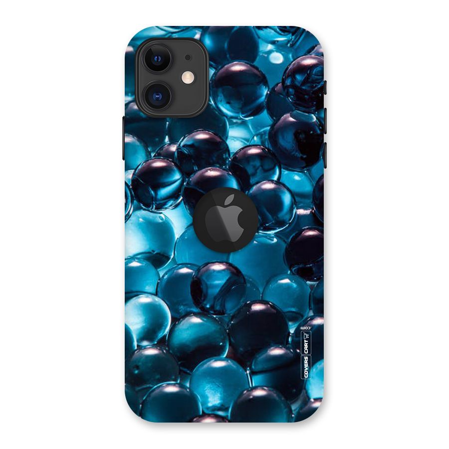 Blue Abstract Balls Back Case for iPhone 11 Logo Cut
