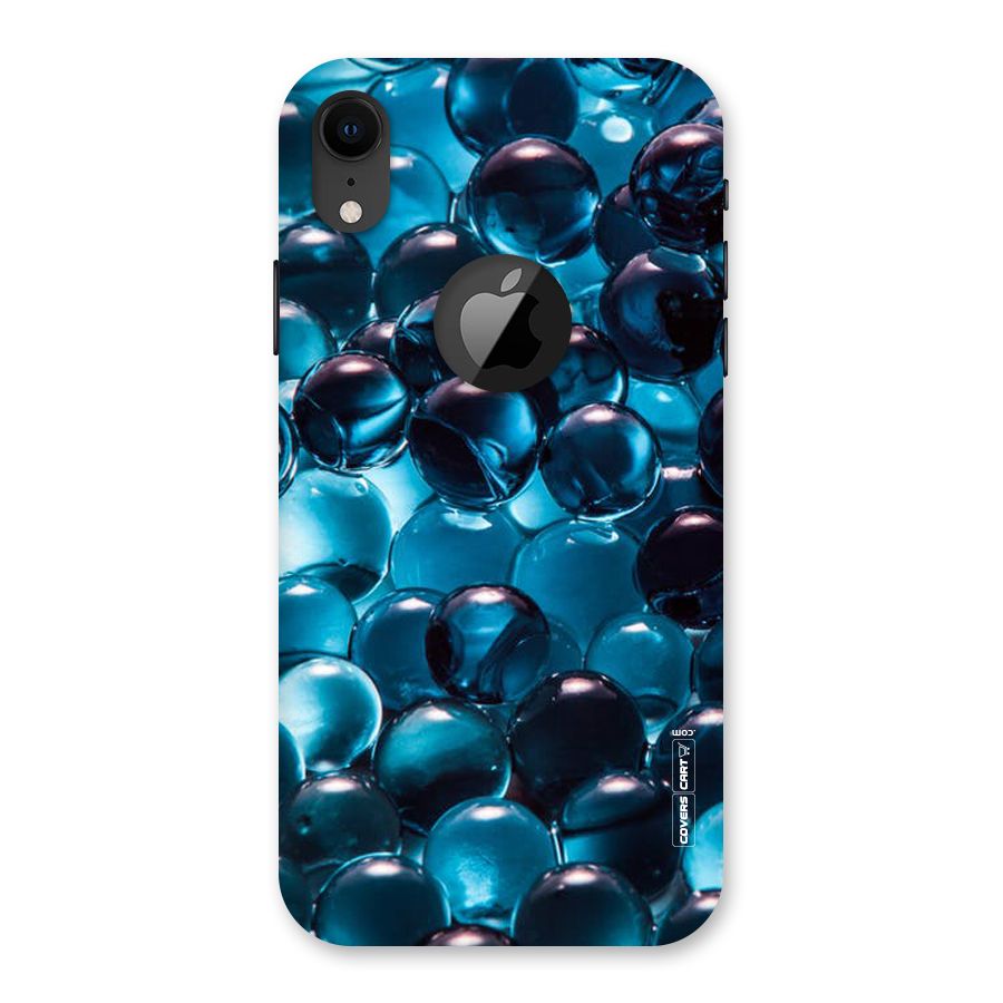 Blue Abstract Balls Back Case for iPhone XR Logo Cut