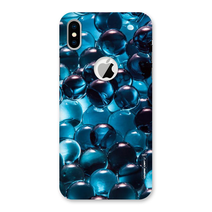 Blue Abstract Balls Back Case for iPhone X Logo Cut