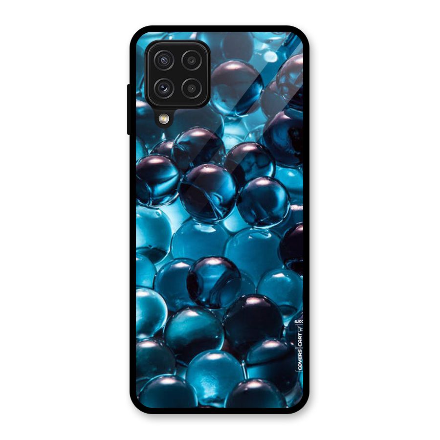 Blue Abstract Balls Glass Back Case for Galaxy A22 4G