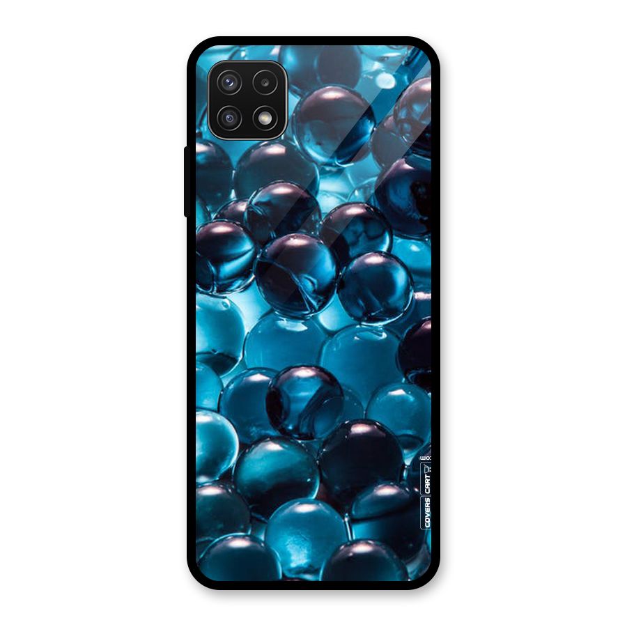 Blue Abstract Balls Glass Back Case for Galaxy A22 5G