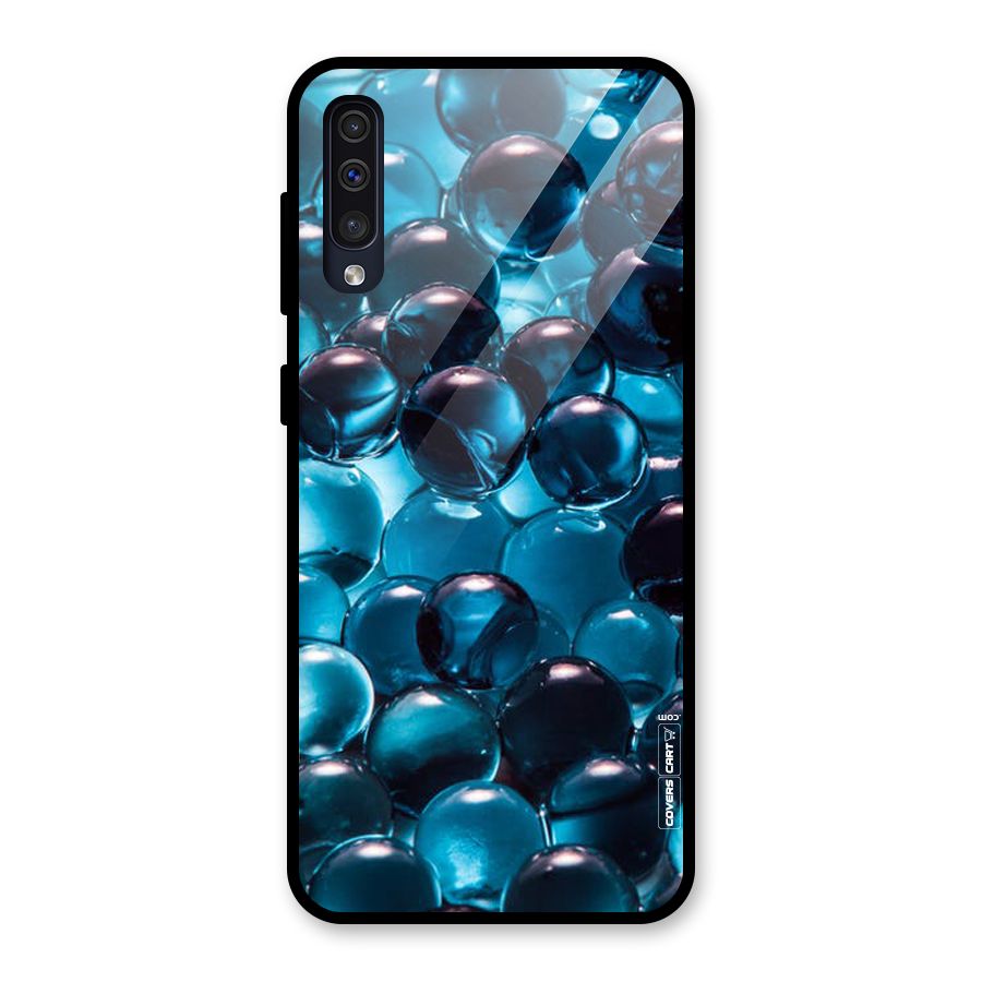 Blue Abstract Balls Glass Back Case for Galaxy A50s