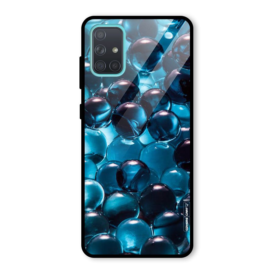 Blue Abstract Balls Glass Back Case for Galaxy A71