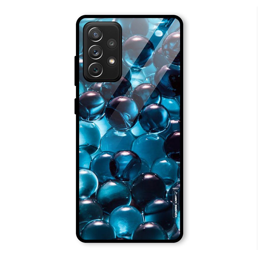Blue Abstract Balls Glass Back Case for Galaxy A72