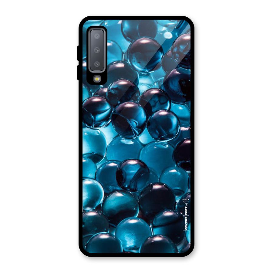 Blue Abstract Balls Glass Back Case for Galaxy A7 (2018)