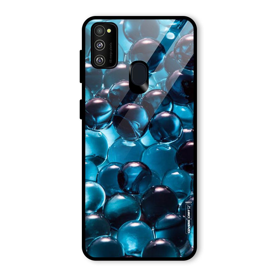 Blue Abstract Balls Glass Back Case for Galaxy M30s