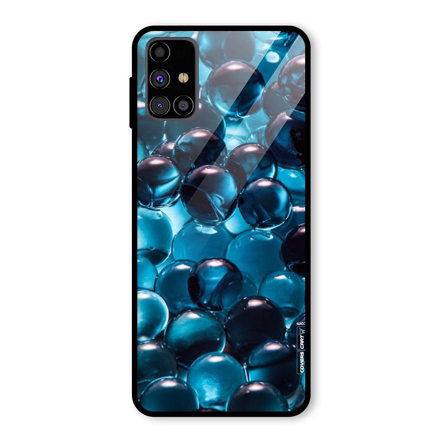 Blue Abstract Balls Glass Back Case for Galaxy M31s