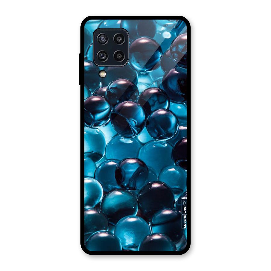 Blue Abstract Balls Glass Back Case for Galaxy M32