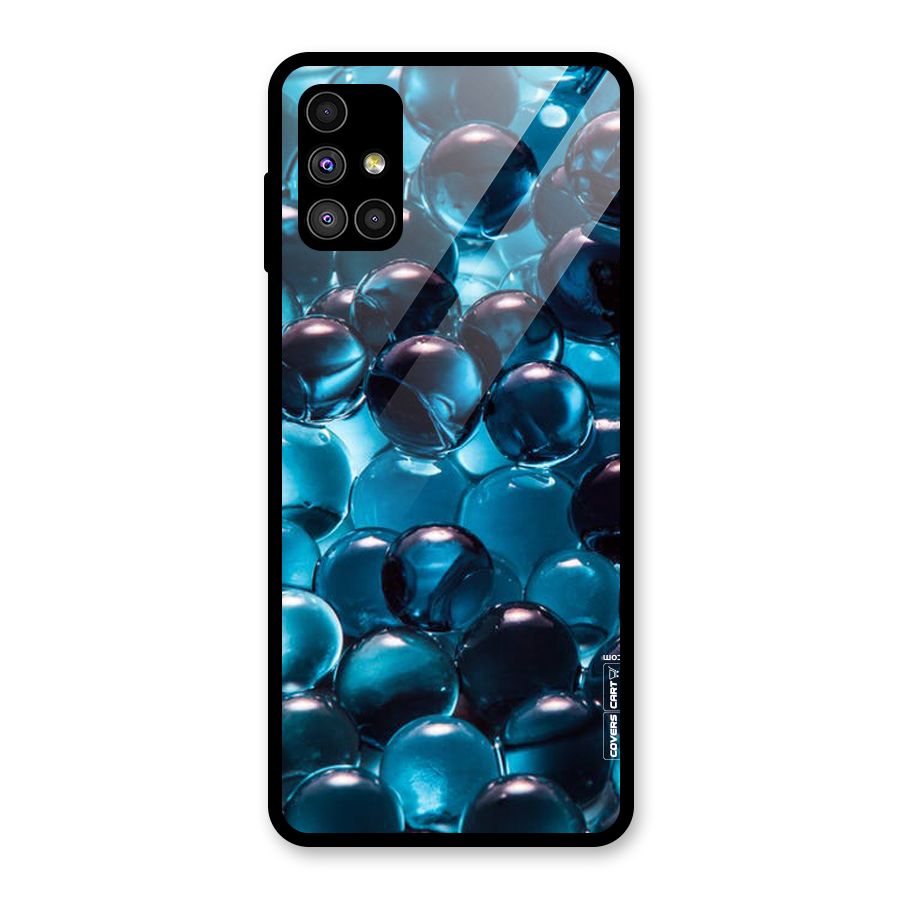 Blue Abstract Balls Glass Back Case for Galaxy M51