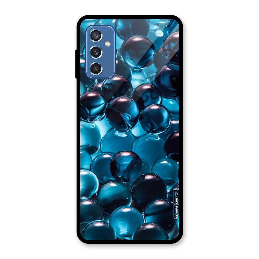 Blue Abstract Balls Glass Back Case for Galaxy M52 5G