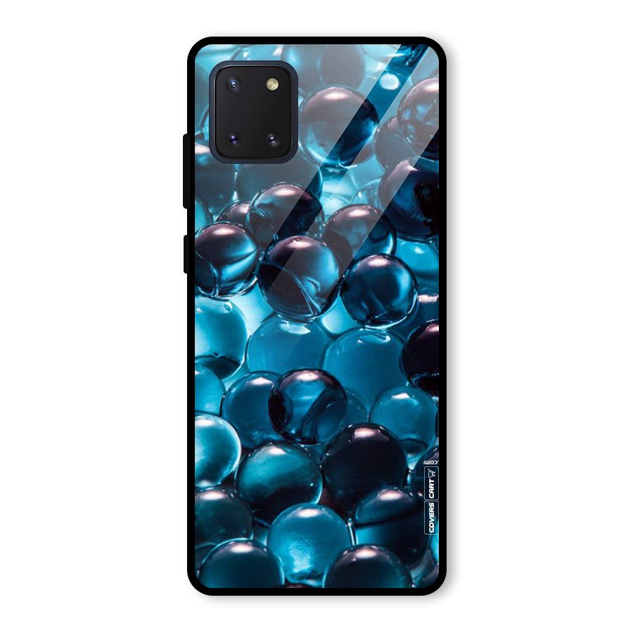 Blue Abstract Balls Glass Back Case for Galaxy Note 10 Lite