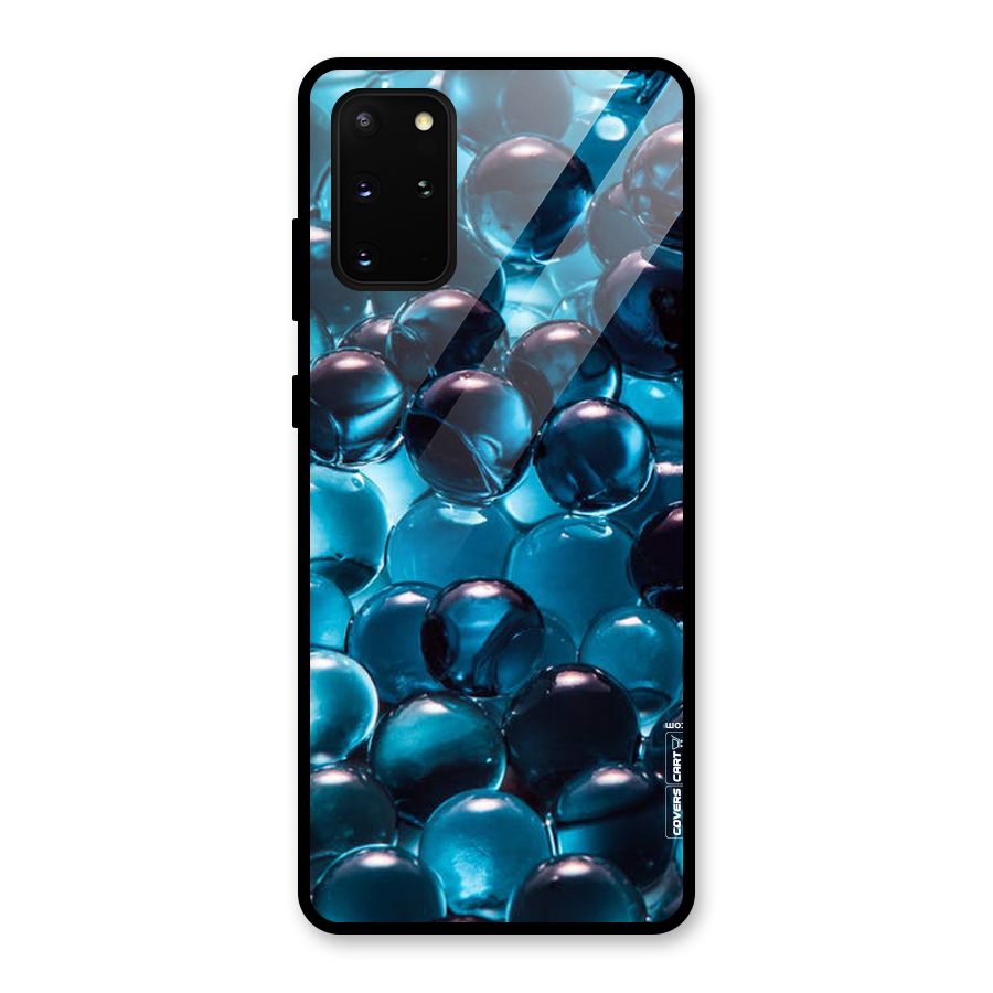 Blue Abstract Balls Glass Back Case for Galaxy S20 Plus
