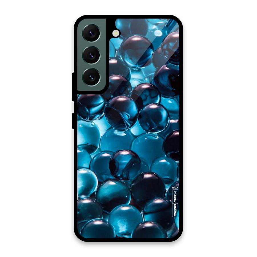 Blue Abstract Balls Glass Back Case for Galaxy S22 5G