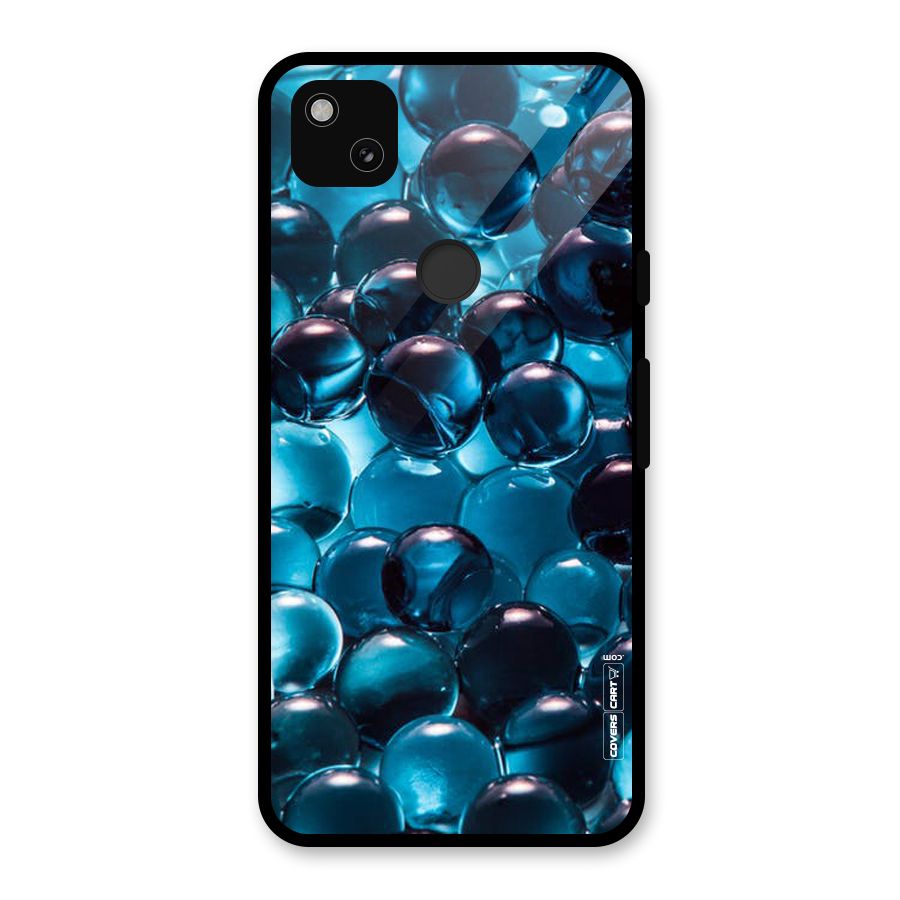 Blue Abstract Balls Glass Back Case for Google Pixel 4a