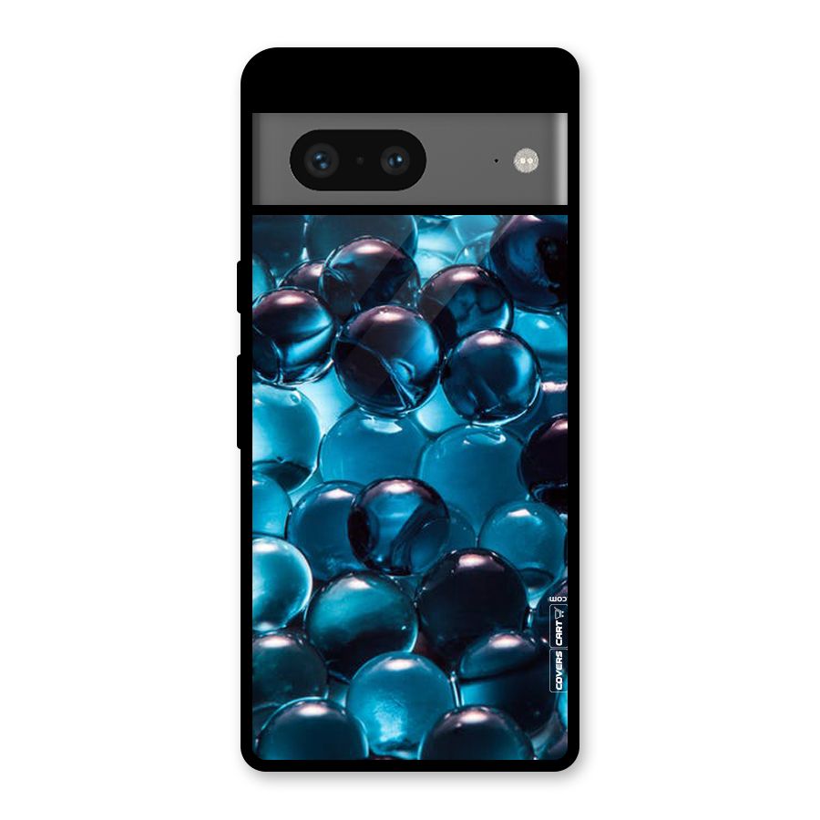 Blue Abstract Balls Glass Back Case for Google Pixel 7