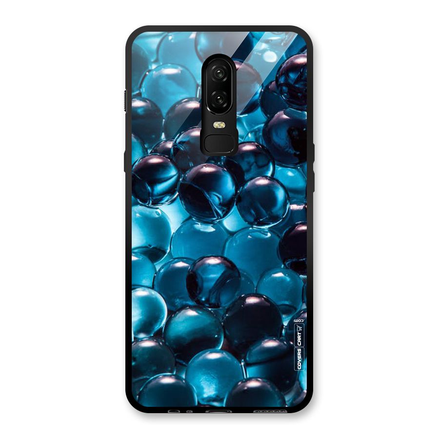 Blue Abstract Balls Glass Back Case for OnePlus 6