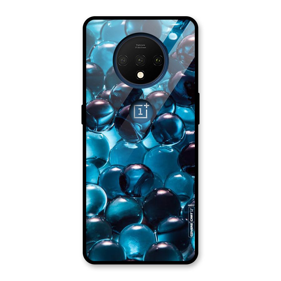 Blue Abstract Balls Glass Back Case for OnePlus 7T