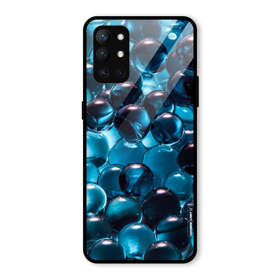 Blue Abstract Balls Glass Back Case for OnePlus 9R
